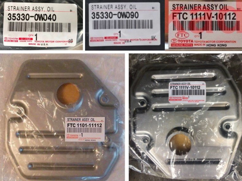 Different part numbers for Toyota trans filter