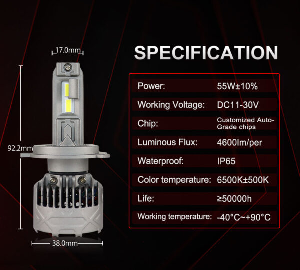 H4 LED light bulbs 9200 lumen 110W